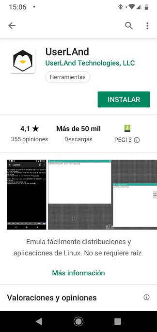 linux en android con Userland