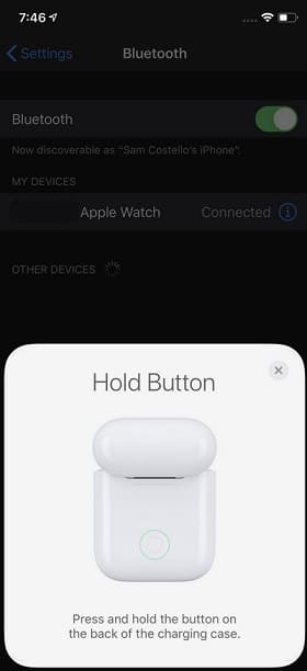 bluetooth airpods iphone