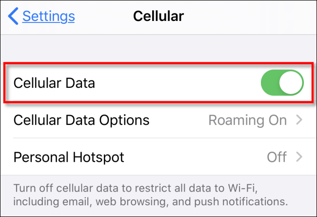 Cambio de datos celulares