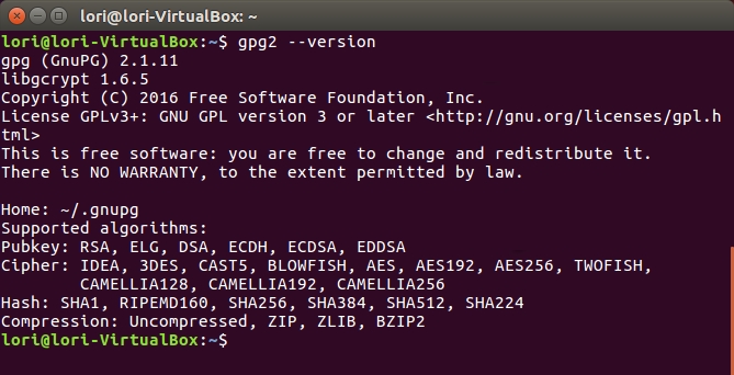 línea de comando linux gpg encryption