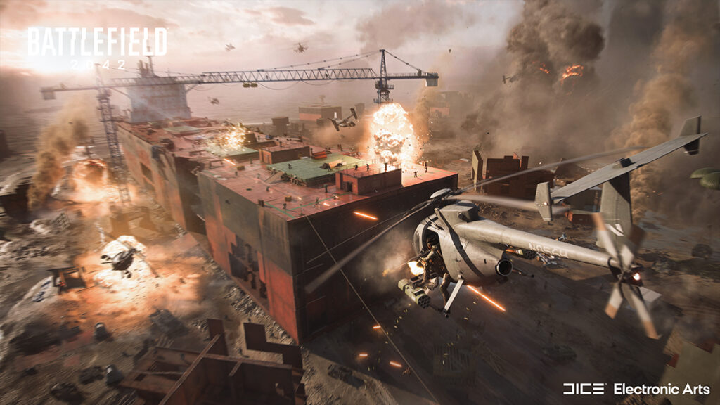 Helicipter volando en Battlefield 2042