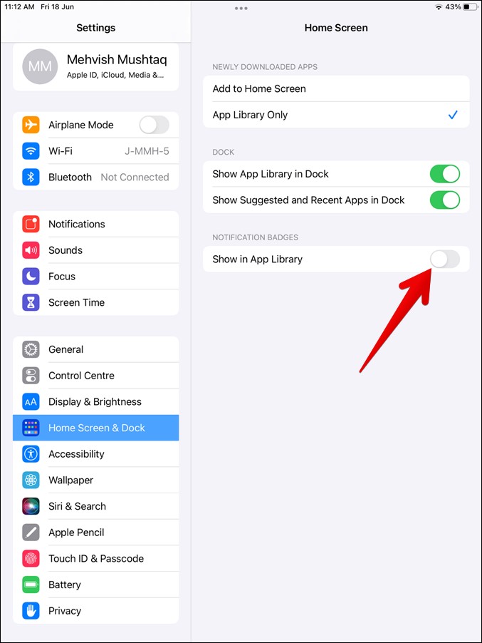 Biblioteca de aplicaciones de insignias de notificación de iPad
