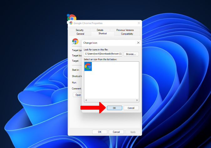 seleccionar un nuevo icono en Windows 11