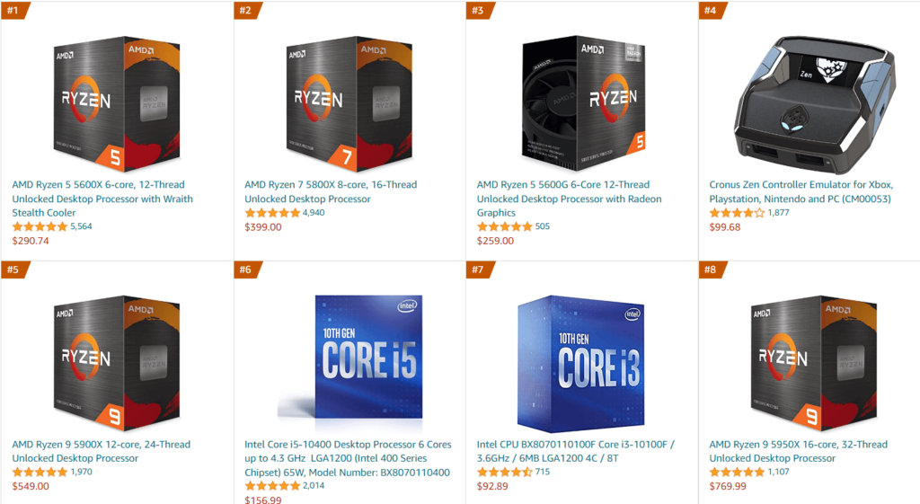 Las CPU AMD Ryzen 5000 continuan superando las ventas de