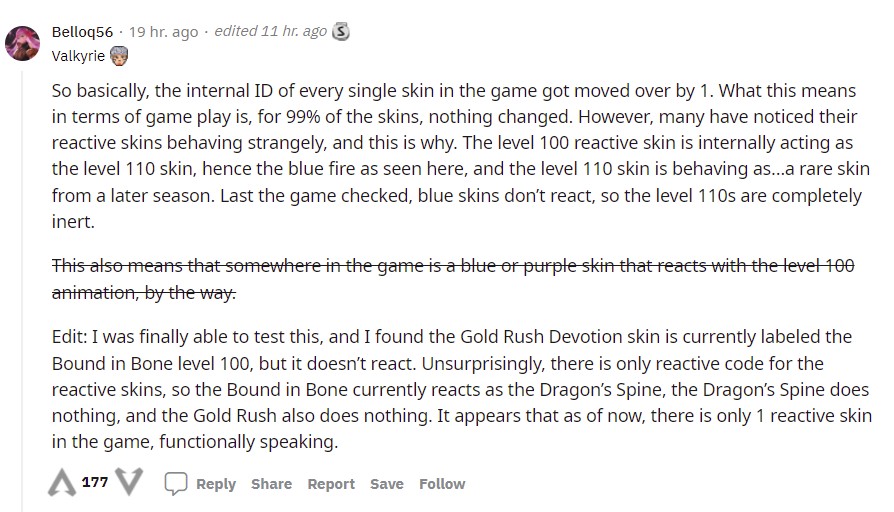 El usuario de Reddit Belloq56 explica por qué las máscaras reactivas de Apex Legends están rotas 